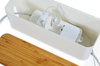 JB2391-L | Kabelmanagement Organizer Box mit Bambusdeckel inkl. | Kabelorganisation - Steckdosenleiste und Kabel verstecken für zu Hause und Büro | Größe L