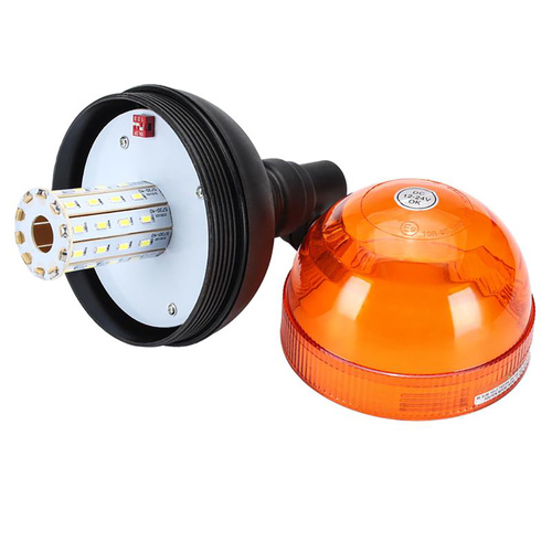 LED Warnleuchte auf Pfosten montiert | Warnblitz | Drehlicht | LED-03L-3-V2