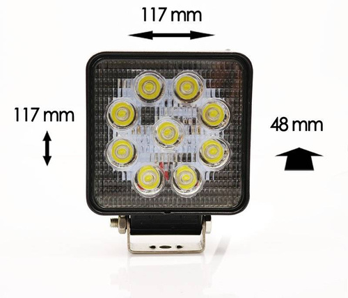 LED-Arbeitsleuchte | 27 W, 9–32 V, quadratisch, Flood | WL5027