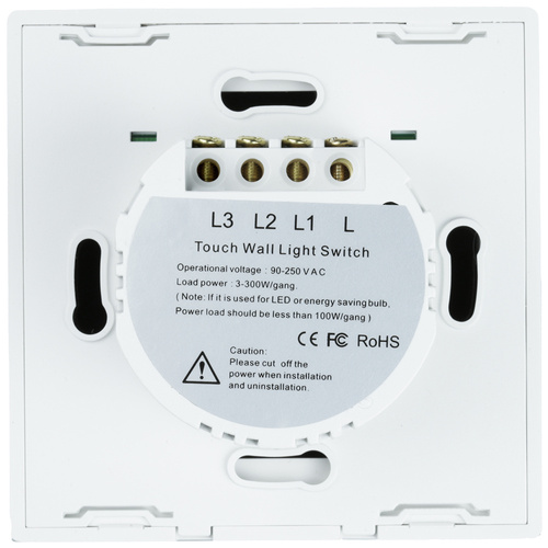 Dreifach-Touch-Lichtschalter | gehärtetes Glas | weiß | SW86-3