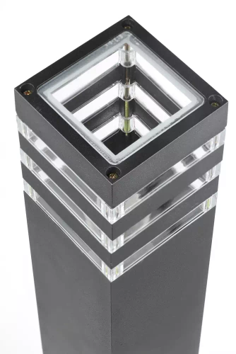 Gartenstandleuchte, quadratischer Aluminiummast, matt schwarz 90cm | 230V Stromversorgung, E27 Fassung | LLS-90CM