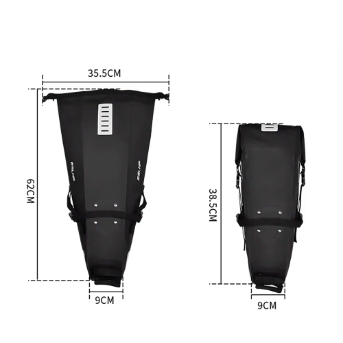 Wasserdichte Fahrradtasche 10L | Bikepacking Tasche mit Reflektoren | Untersitztasche | BCB-004
