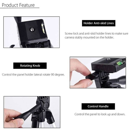 Stellen Sie | ein 1/4 &quot;Stativ 103cm | Bluetooth-Fernbedienung | Telefonhalter | Tasche
