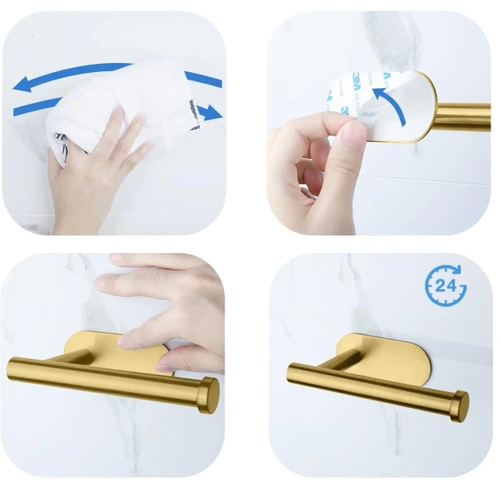 Goldener Papierclip | Selbstklebender Toilettenpapierhalter | JZU-304-GOLD