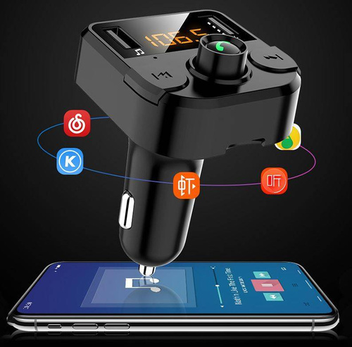 Multifunktionaler FM-Transmitter für das Auto | 3-in-1 | BC36B-Schwarz