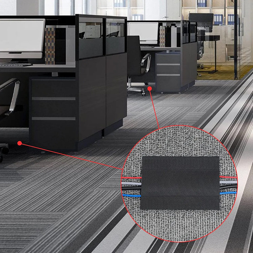 Kabel-Organizer Klettband, Kabel- und Leitungsabdeckung für Teppiche und Bodenbeläge | 10 Meter | WCT-10-10M