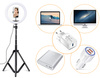 LED-Ringlicht 4in1 | 260 mm | höhenverstellbares Stativ 210 cm | Netzladegerät WA-001 | Bluetooth-Fernbedienung iOS / Android | SENY 260T