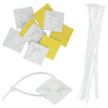 Set 10 Stück Kabel- und Drahtorganizer | Kabelbinder und Basis mit Schaumband | Weiß | KZ-D06-40MM