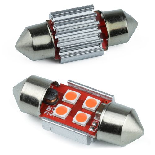 Auto-LED-Lampe C5W 4 SMD 3535 CAN BUS rot