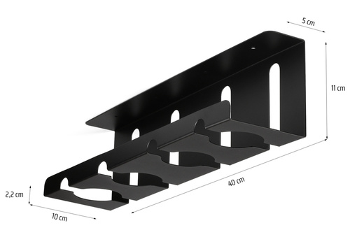 Set 2 Kabelorganizer für Schreibtischunterbau 40 cm | Korb, Führungsschiene, Halterung | Schwarz | CWT-O2