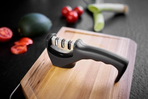 Messerschärfer | Dreistufiges Schärfsystem | schwarz | KN-830-BLACK