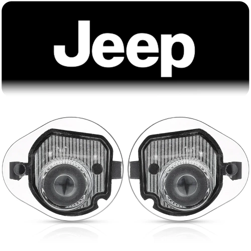 LED-Logo-Projektor für Seitenspiegel montiert | Hologramm JEEP CHEROKEE 2016-2022 | Willkommenslogo | ML-JP