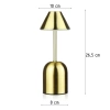 Kabellose Nachtlampe mit eingebautem 2000 mAh Akku | Moderne Tischleuchte mit einstellbarer Leistung und Lichtfarbe | YG-D020-Gold
