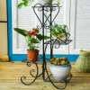 Blumenständer aus Metall | Blumenregal | Schwarz | MF-S05-BLACK