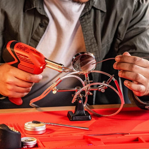 Lötwerkzeug mit Haltehilfe | Dritte Hand mit Lupe | TE-805-B