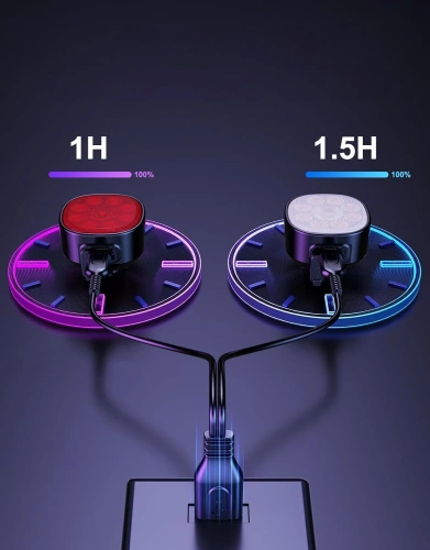 USB-C IP65 LED-Fahrradlicht-Set | Fahrradbeleuchtung vorne + hinten | 15 Beleuchtungsmodi | 05BR0013