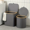 Wäschekorb | Faltbarer Wäschesammler | Stoffspielzeugbehälter | Zubehör-Organizer | OCF-380-GREY