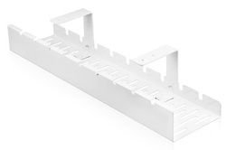 Kabel-Organizer für Schreibtischunterbau 50 cm | Korb, Führung, Halterung | Weiß | CWT-O1