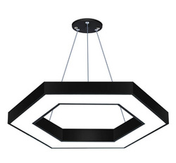 LED-Pendelleuchte | 50 W | Hexagon | Aluminium | CCD flimmerfrei | Ø 80x6 cm | LPL-002