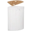 Wäschekorb | 60 l | bambus, holz, einteilig, eckig | weiß | AYL-60L-WHITE