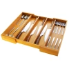 Besteckkasten | Bambus, ausziehbarer XL-Einsatz für Schubladen mit 5 Fächern | KBT-G513