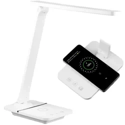 LED-Schreibtischlampe mit induktivem Ladegerät | weiß | WD-F05-WHITE