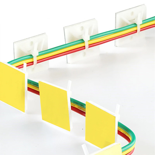 Set von 10 Kabel- und Drahtorganisatoren | Kabelbinder und Basis mit Schaumband | Schwarz | KZ-D06-40MM