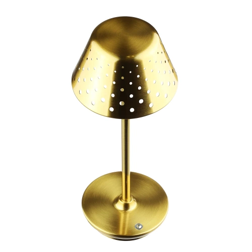 Tischlampe mit eingebautem Akku | Nachtlicht mit drei Leuchtfarben | Stimmungsvolle Lampe für Hotel, Restaurant | HJA15-GOLD