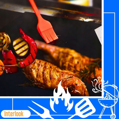 Grill-Teflonmatte | Mehrfachgrillrost | Grillpfanne | BTF-430-B-5x