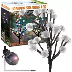 LED-Gartenleuchte Solar | 70 cm, 600 mAh | Baum mit Rosen | FLD-08-C