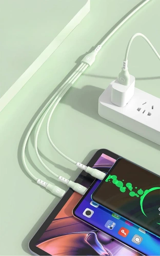 USB-Kabel mit drei Ladeanschlüssen | B2-3in1-grün