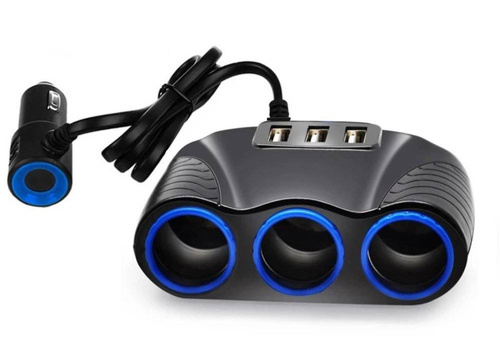 Zigarettenanzünder-Steckdose-Splitter 120W | 3 USB-Anschlüsse 3.1A | C08