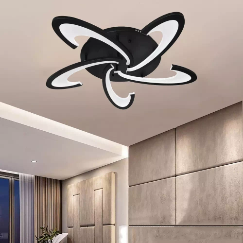 Moderne Deckenleuchte | LED-Deckenleuchte | Schwarz | Deckenleuchte RLF-C55W-B