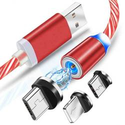 3-in-1 1M | Leuchtendes magnetisches Ladekabel für Telefon mit 3 Anschlüssen | AM67
