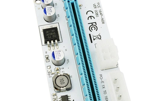 Riser 008S | PCI-E Riser | Grafikkartenerweiterung Adapterkarte mit Stromversorgung USB Kabel
