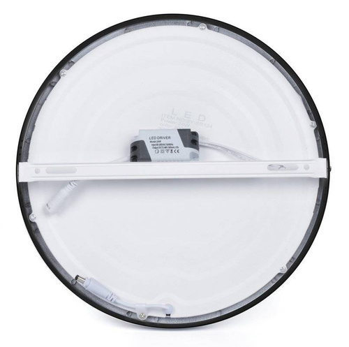 LED-Deckenleuchte | rund, 24 W, flimmerfreies CCD-Aufbaupanel | schwarz | SY-SR124-B