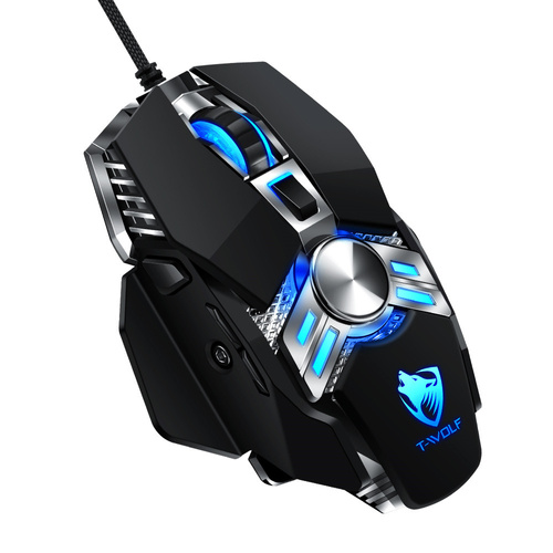 Gaming-Maus, kabelgebunden, optisch, USB | LED RGB-Beleuchtung | 6400DPI, 7 Tasten, Gewichte | V10