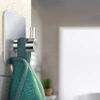 Silberner Kleiderhaken für Kleidung, Handtücher, Geschirrtücher | Selbstklebende Halterung für Küchenutensilien | BXG-4PCS-SILVER