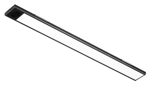 Möbel-Licht mit Bewegungssensor | Kabellose Nachttischlampe mit Sensor | LED-Unterbauleuchte 40 cm | HSL-S40CM-SCHWARZ