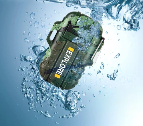 Plasma-Feuerzeug | Outdoor Survival, wasserdicht, USB-aufladbar | grün | JL-F12-Green