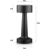 Kabellose Tischlampe | Berührungsempfindliche Nachtlichtlampe mit einstellbarer Lichtfarbe | USB-Lampe | HJA10-SCHWARZ