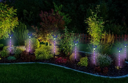 Gartensolar-LED-Lampe Schmetterling | 73 cm, 600 mAh | FLD-42-BLUE