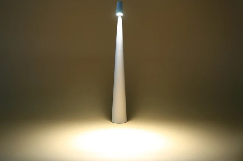 Tischlampe 43cm | Kabellose Nachtlampe mit integriertem Akku | Lampe mit Touch-Steuerung | HMS-455-WEISS
