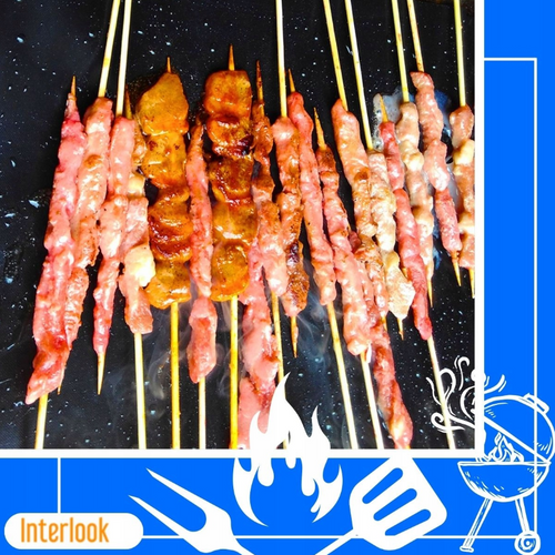 Grill-Teflonmatte | Mehrfachgrillrost | Grillpfanne | BTF-430-B-5x
