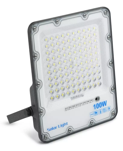 LED-Flutlicht Set | 100 W + Solarpanel 6 V/8 W mit Fernbedienung | 2.500 lm, 6.000 mAh, IP66
