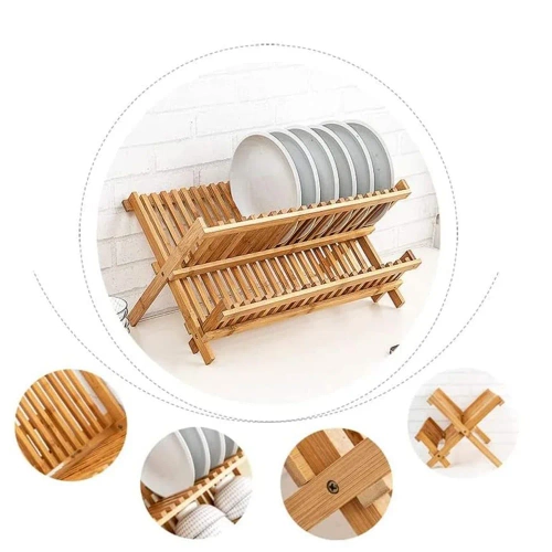 Geschirrständer aus Bambus | 2-stöckig | KBT-427