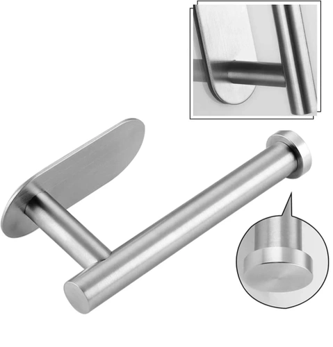 Silberner Papiergriff | Selbstklebender Toilettenpapierhalter | JZU-304-SILVER