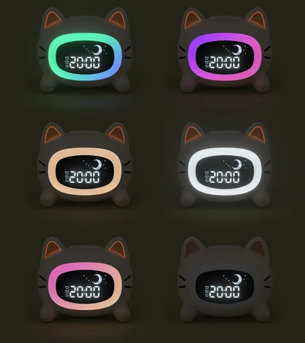 LED-Kinderwecker | mit Nachtlicht, Animationen und Schlummerfunktion | SG-5-W