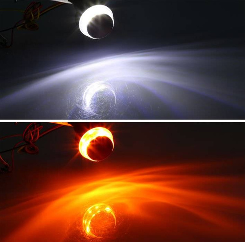 2in1 Motorradlampen zur Montage im Griff des Lenkrads | DUAL COLOR - Blinker und Tagfahrlicht | 2 Stück - 1 Packung