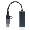 Ethernet-USB 3.0 Netzwerkkarte | 2-in-1 Adapter | USB-C Adapter | JC-WK03-GREY